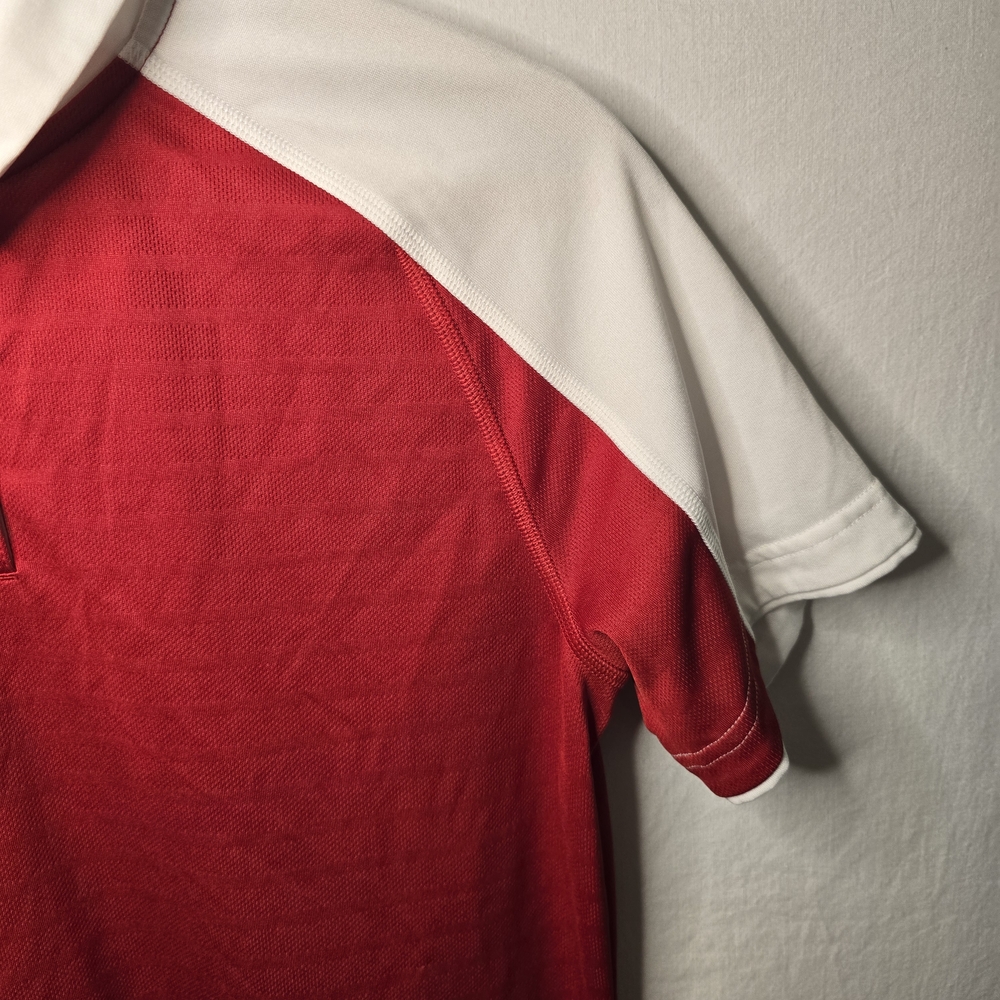 Adidas Men’s ClimaLite Red White Varsity Coach Polo Shirt Size M - Picture 5 of 10